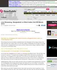Live Streaming Bangladesh vs West Indies 3rd ODI: NowPublic