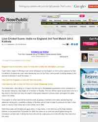 Live Cricket Score India vs England 3rd Test: NowPublic